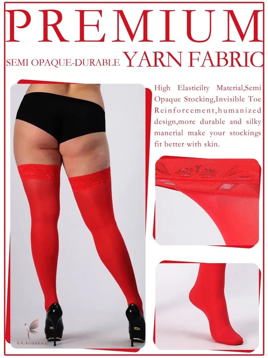 Plus Size Thigh High Stockings Silky Pantyhose - Love Salve